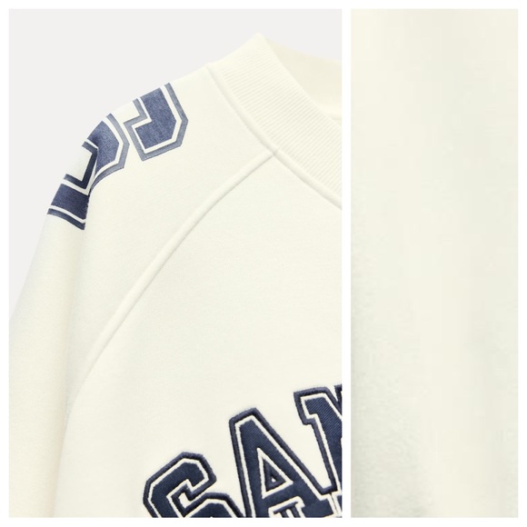 NWT. Zara White "San Diego 60" Sweatshirt. Size M. - Picture 7 of 12